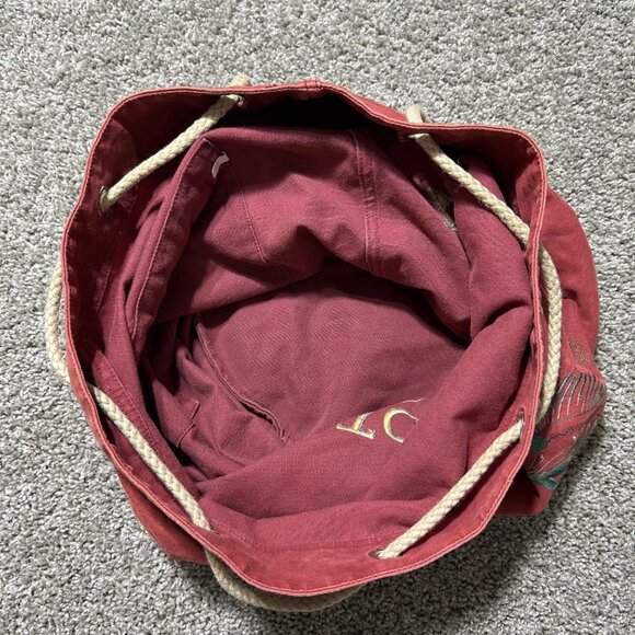Tommy Bahama Billfish Cowboy Red Cotton Rope-Handle Drawstring Bag - Picture 6 of 11